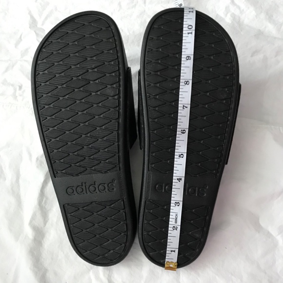 NWOT adidas Adilette Comfort Slides Slippers Men’s 8/Women’s 9 Black White - Picture 8 of 8